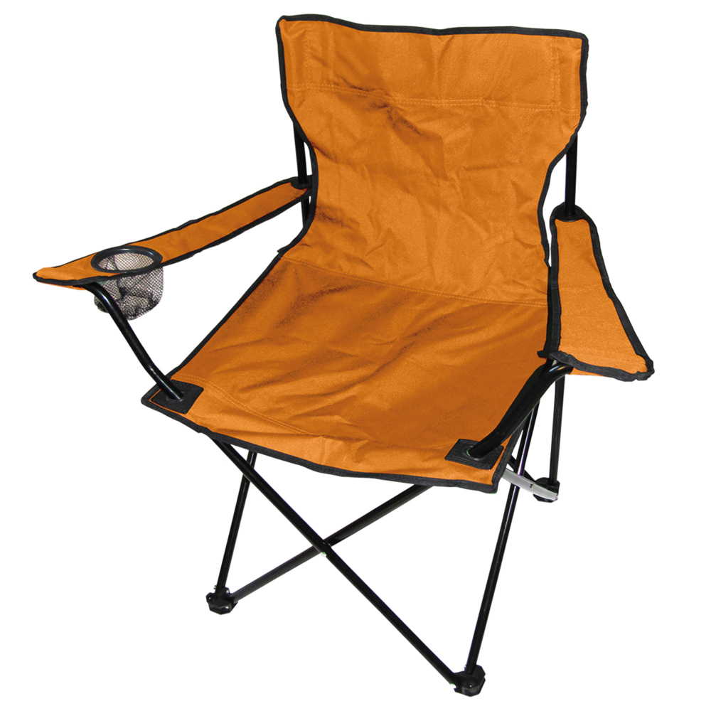 Rybářská židle s držákem nápoje včetně tašky tmavě oranžová do 120 kg