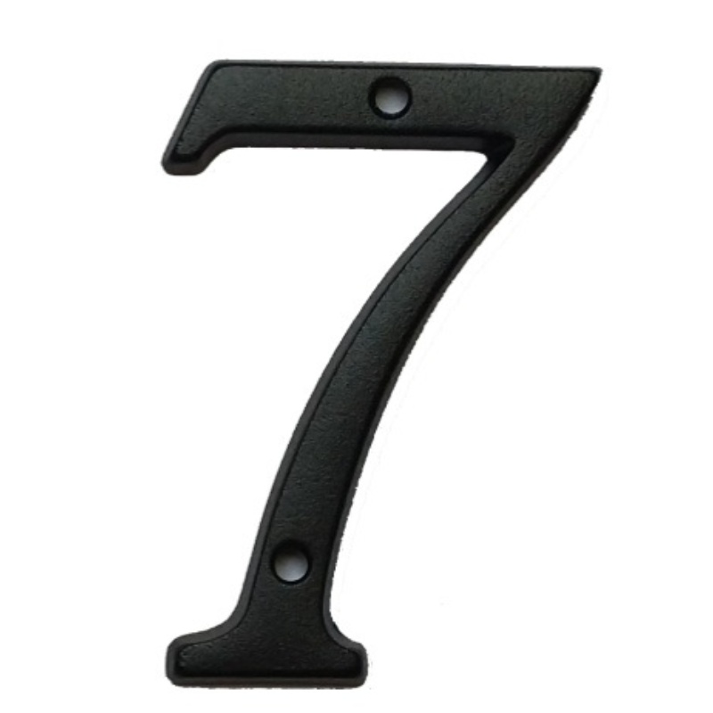 Domovní číslo - kovová číslice "7" - černá 8 cm