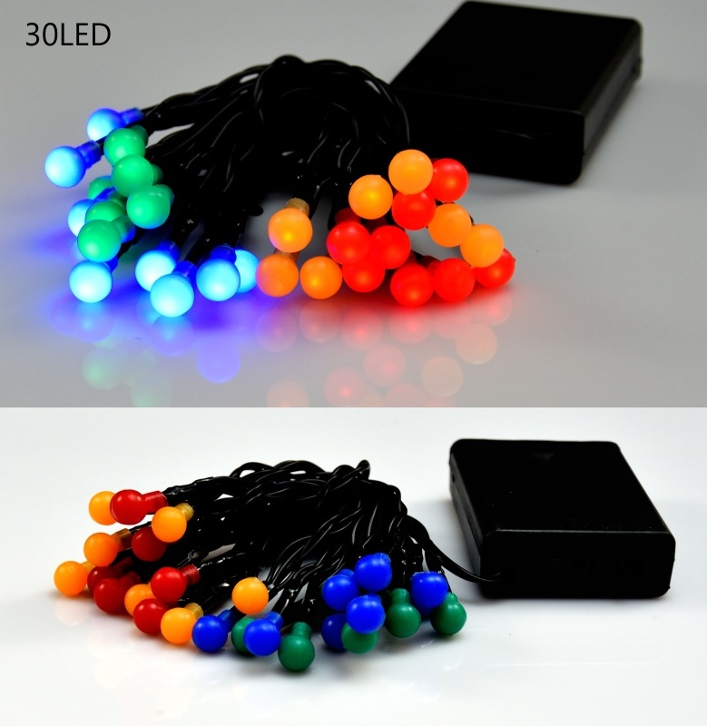 Světelný řetěz 30 LED barevný mix 3,2 m na baterie