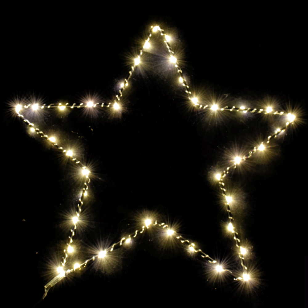 Hvězda 50 cm s časovačem 60 LED teplé světlo do zásuvky