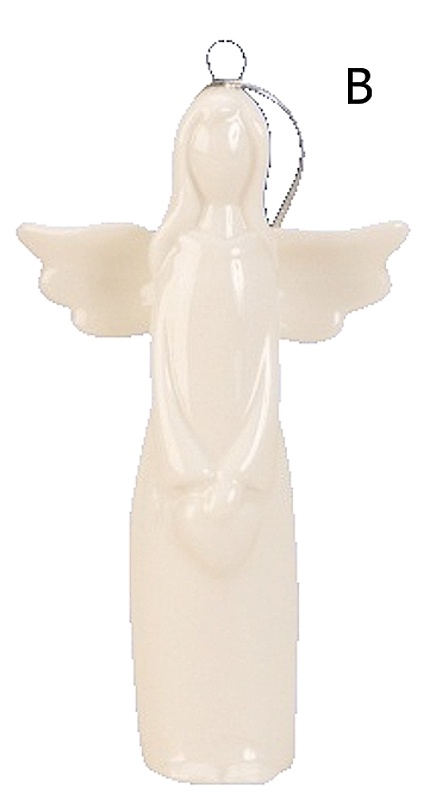 Andělíček porcelánový bílý 10,5 cm k zavěšení varianta b