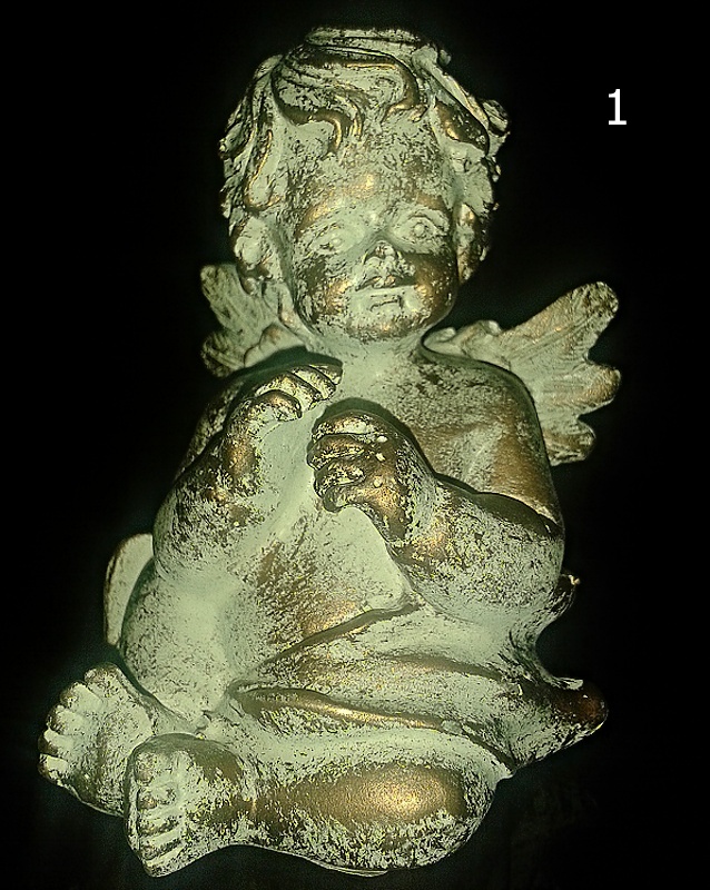 Andělíček 10 cm antik zlatý design č. 1